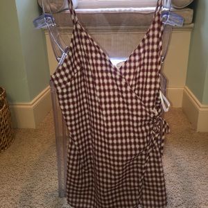 Super cute red checkered romper